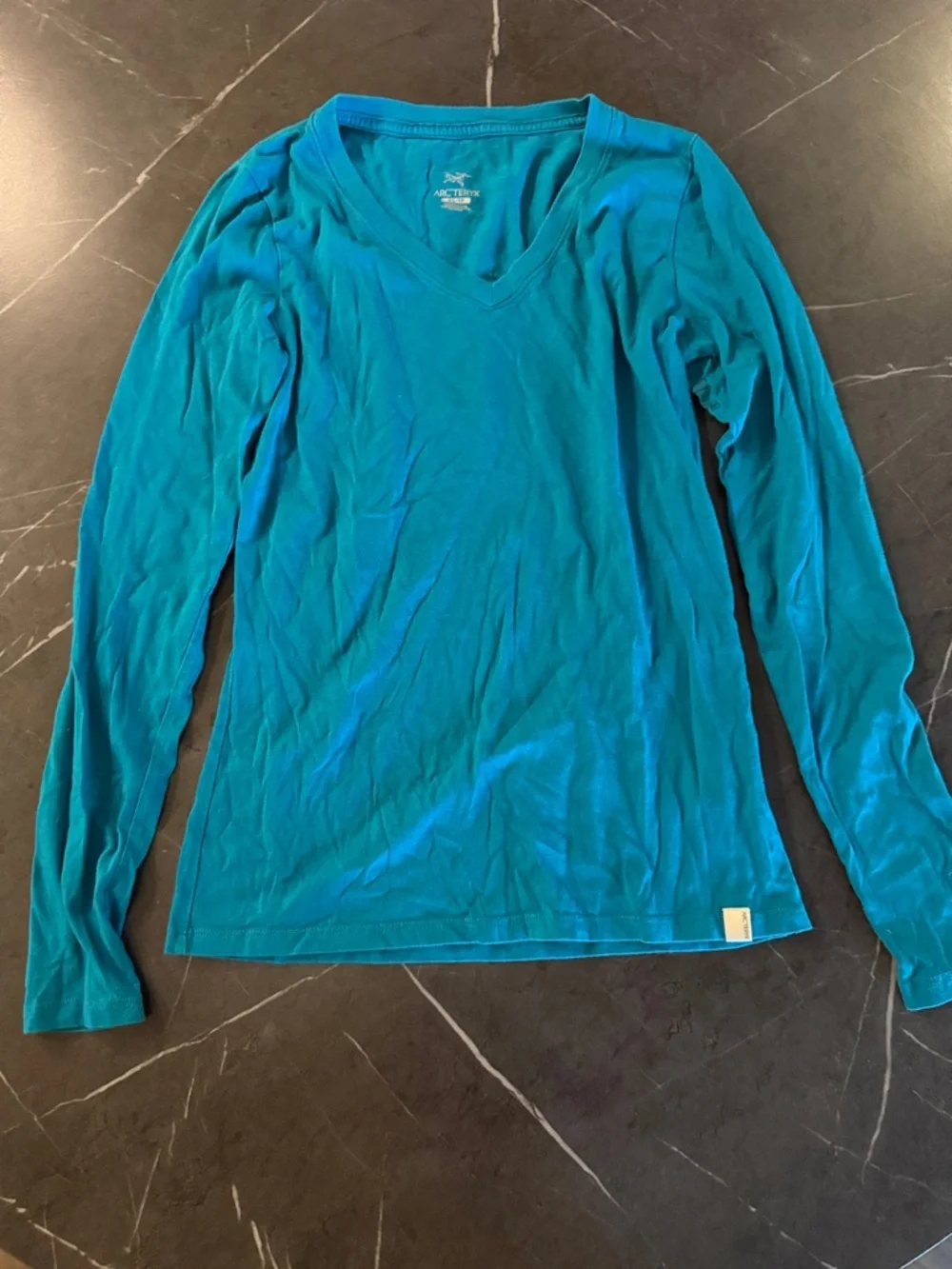 Arc'teryx Teal V-Neck Long Sleeve Top - Picture 2 of 5